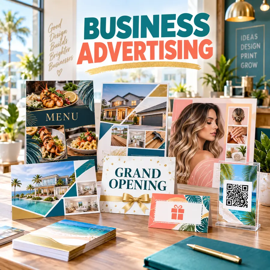 Professional menus, flyers, grand-opening signs and advertising designs for small businesses